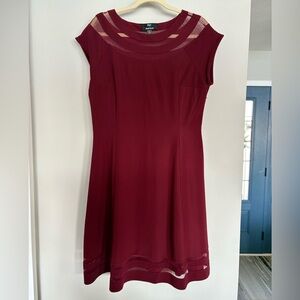 Maroon Dennis Basso A Line Mini Dress
